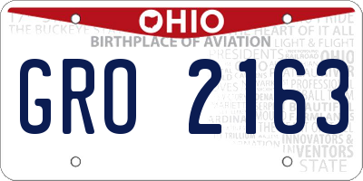 OH license plate GRO2163