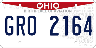 OH license plate GRO2164