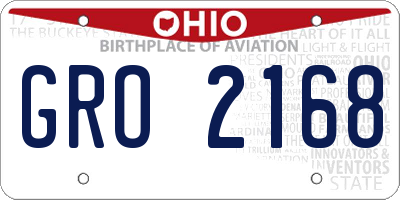 OH license plate GRO2168