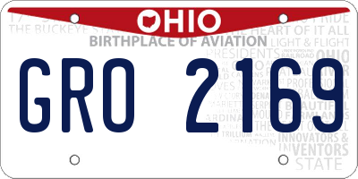 OH license plate GRO2169