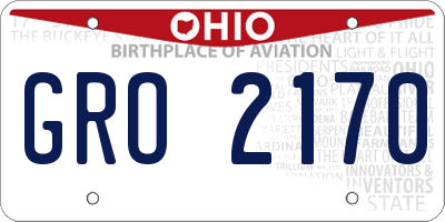 OH license plate GRO2170