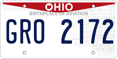 OH license plate GRO2172