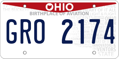 OH license plate GRO2174