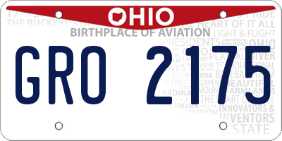 OH license plate GRO2175