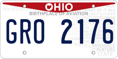 OH license plate GRO2176