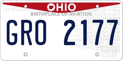 OH license plate GRO2177