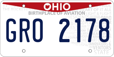 OH license plate GRO2178