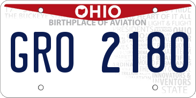 OH license plate GRO2180
