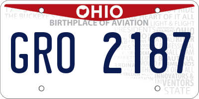 OH license plate GRO2187