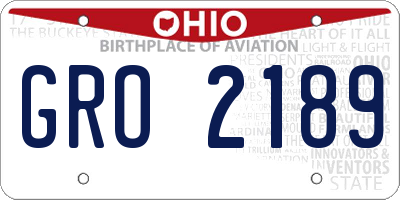 OH license plate GRO2189