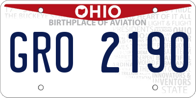 OH license plate GRO2190
