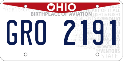 OH license plate GRO2191