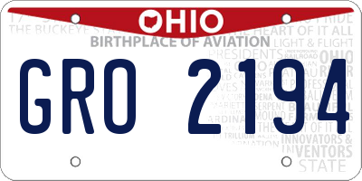 OH license plate GRO2194