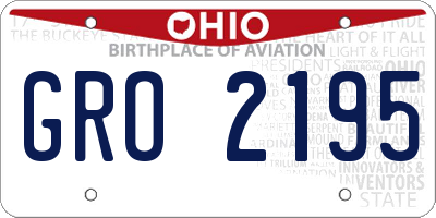 OH license plate GRO2195