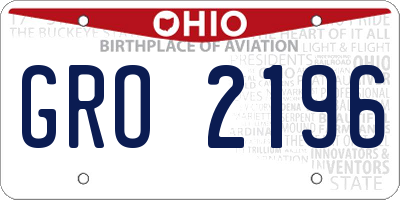 OH license plate GRO2196