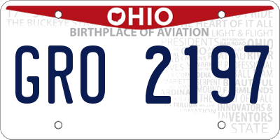 OH license plate GRO2197