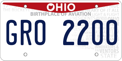 OH license plate GRO2200