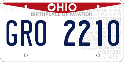 OH license plate GRO2210