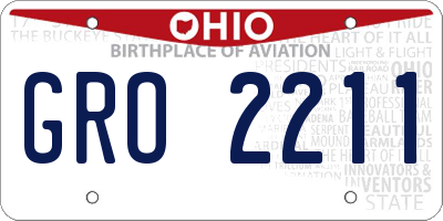 OH license plate GRO2211