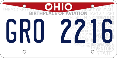 OH license plate GRO2216