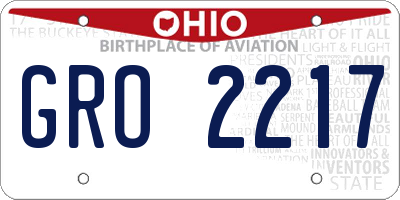 OH license plate GRO2217