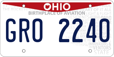 OH license plate GRO2240