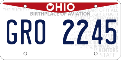 OH license plate GRO2245