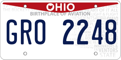 OH license plate GRO2248