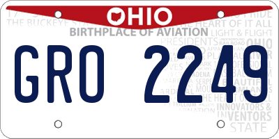 OH license plate GRO2249