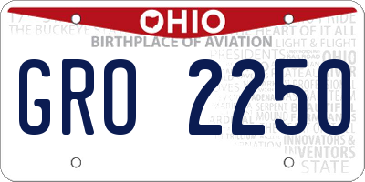 OH license plate GRO2250