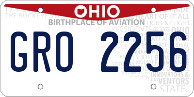 OH license plate GRO2256