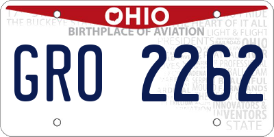 OH license plate GRO2262