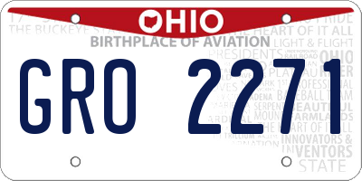 OH license plate GRO2271