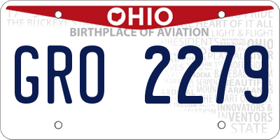 OH license plate GRO2279
