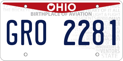 OH license plate GRO2281
