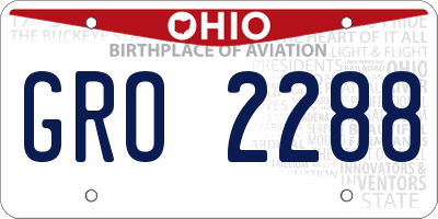 OH license plate GRO2288