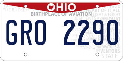 OH license plate GRO2290