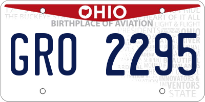 OH license plate GRO2295