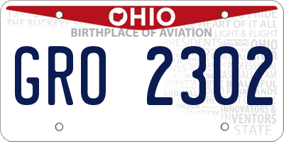 OH license plate GRO2302