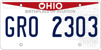OH license plate GRO2303
