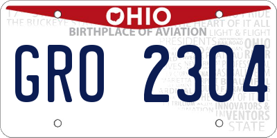 OH license plate GRO2304