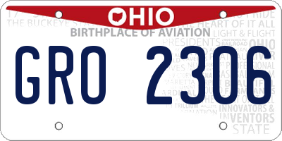 OH license plate GRO2306