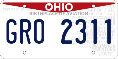 OH license plate GRO2311