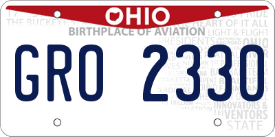 OH license plate GRO2330