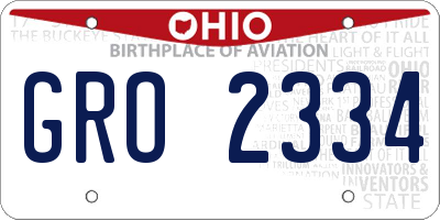 OH license plate GRO2334