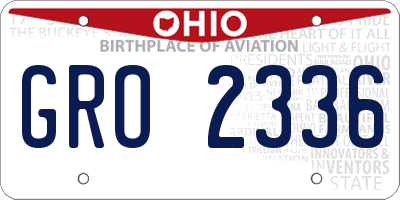 OH license plate GRO2336
