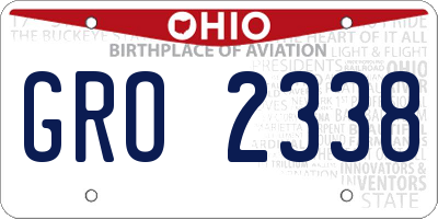 OH license plate GRO2338