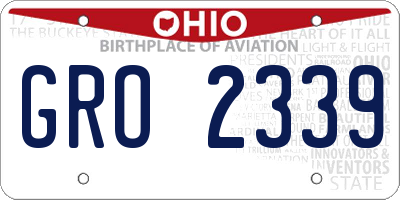 OH license plate GRO2339