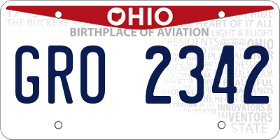 OH license plate GRO2342