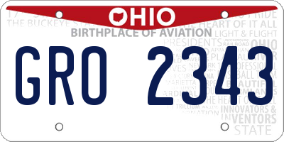 OH license plate GRO2343